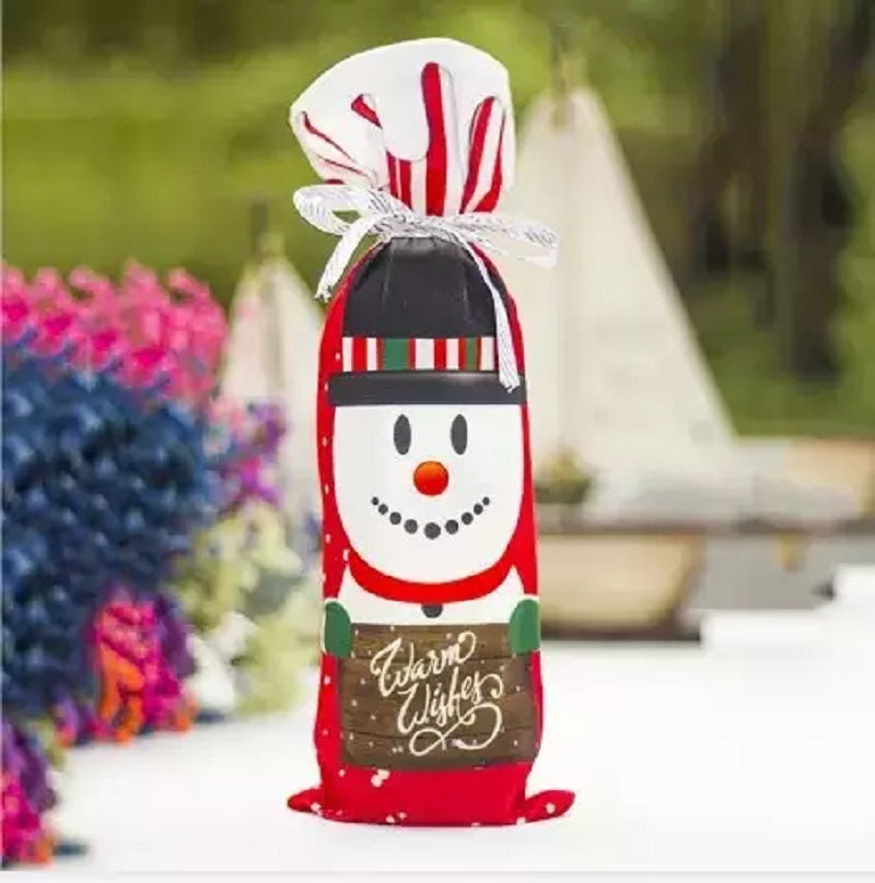 3er Set Weinflaschen Geschenktaschen Weihnachten