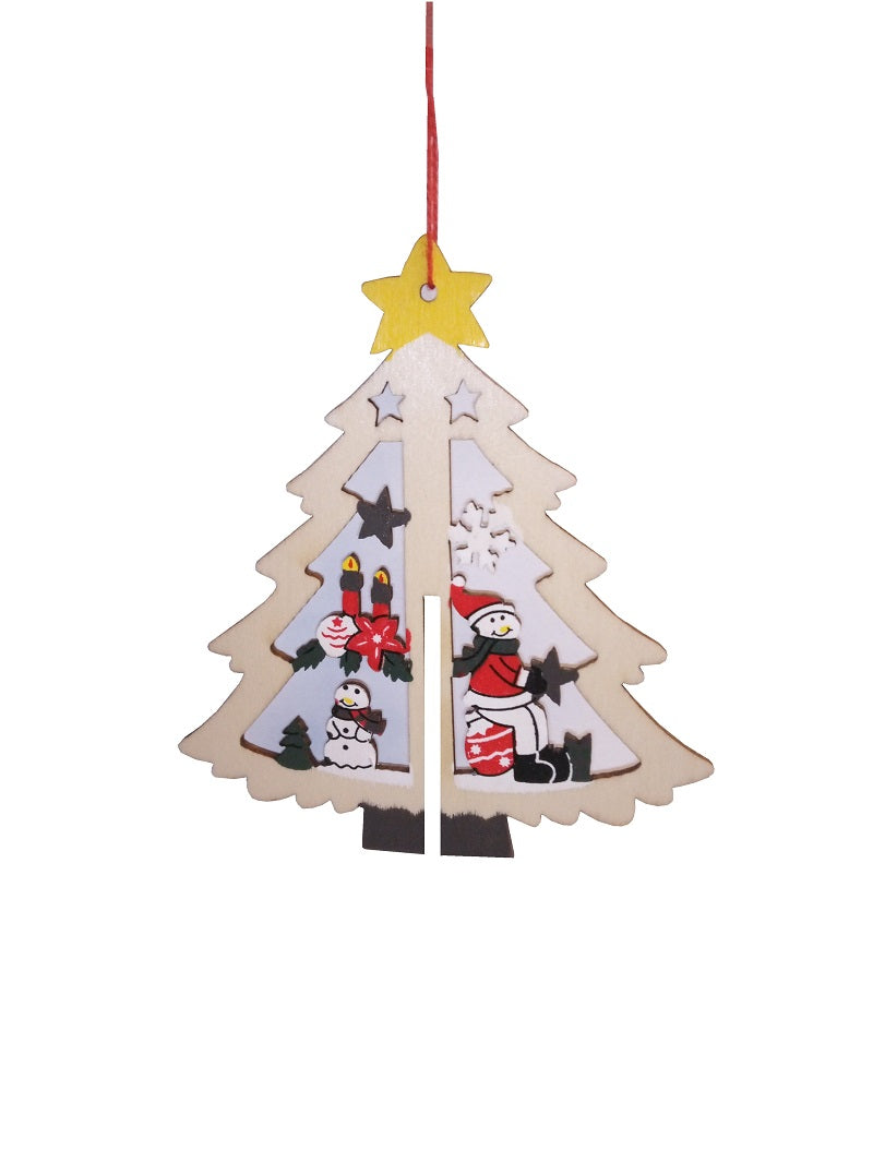 7er Set Christbaumschmuck aus Holz