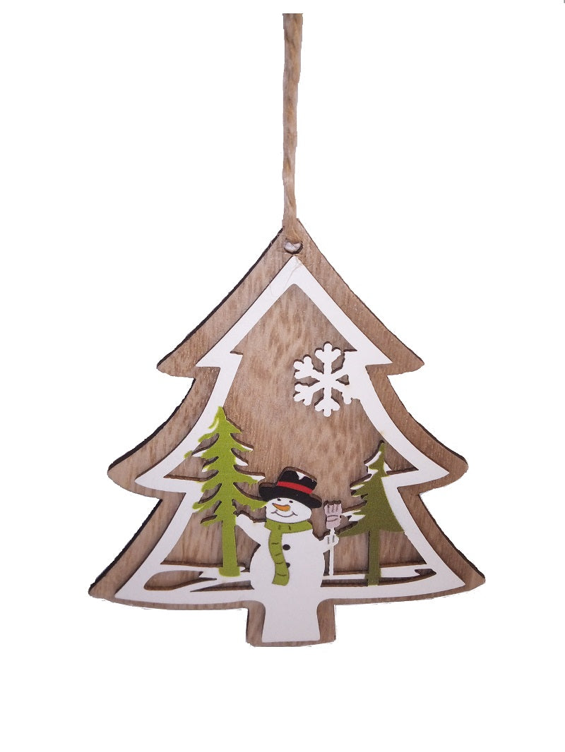 7er Set Christbaumschmuck aus Holz