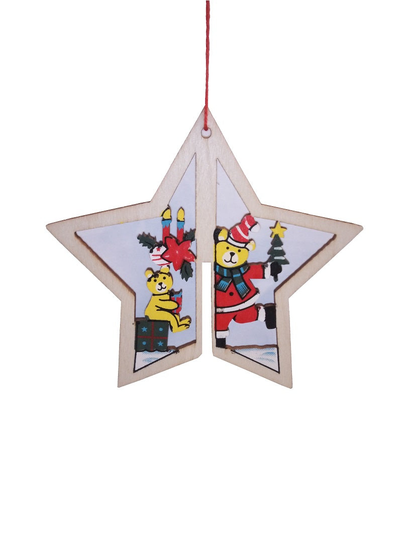 7er Set Christbaumschmuck aus Holz