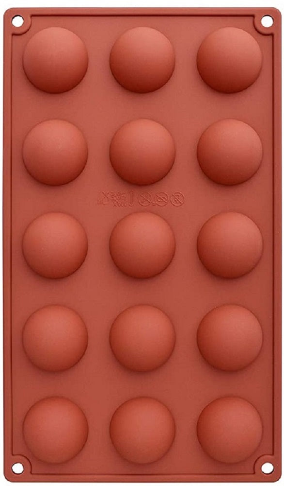 Silikon Backform 15 Halbkugeln - 29 x 17 x 1.5 cm