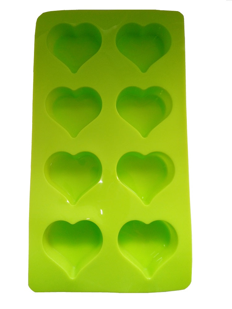 Silikon Backform 8 Herzen - 28.5 x 15.5 x 2 cm