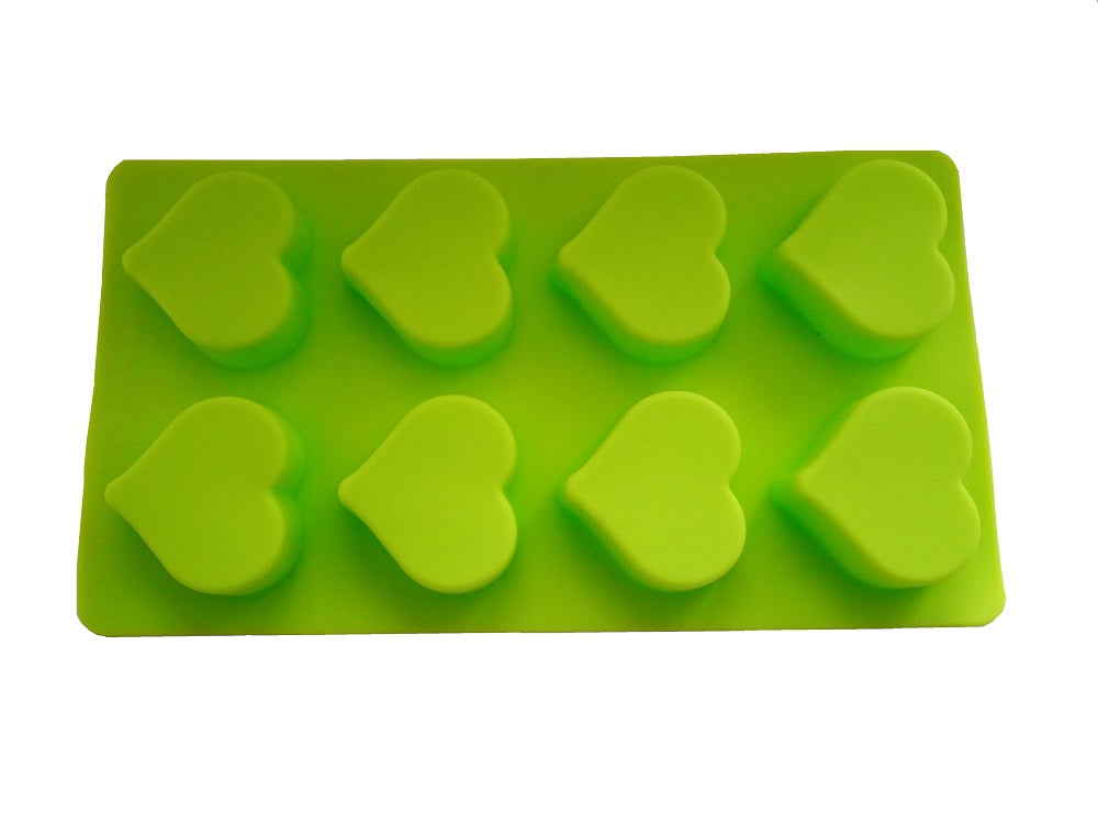 Silikon Backform 8 Herzen - 28.5 x 15.5 x 2 cm
