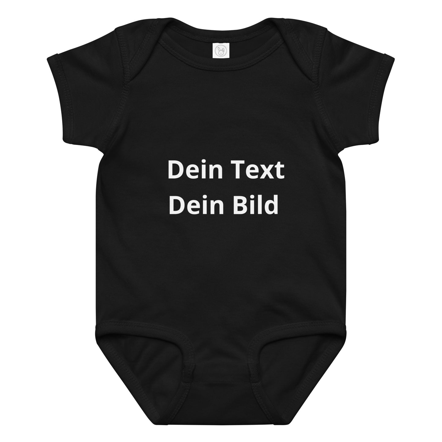 Baby Jersey Body mit eigenem Aufdruck - Schwarz