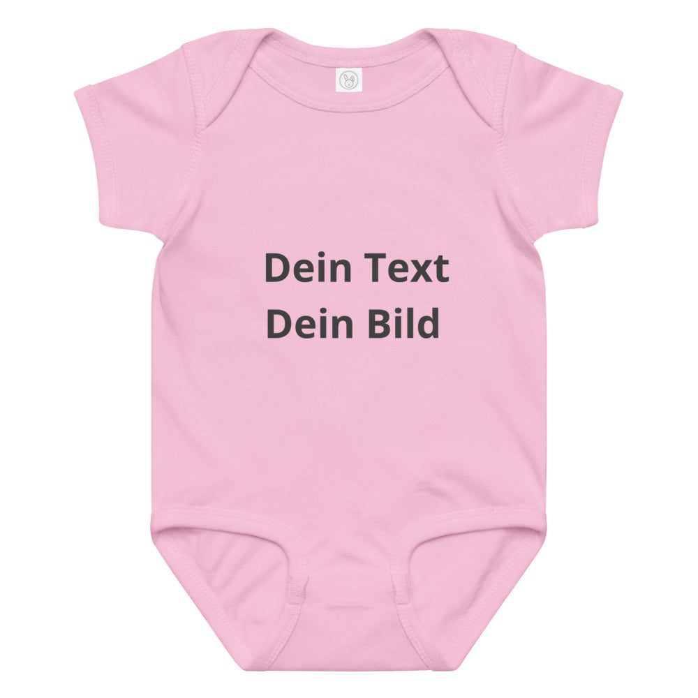 Baby Jersey Body mit eigenem Aufdruck - Pink