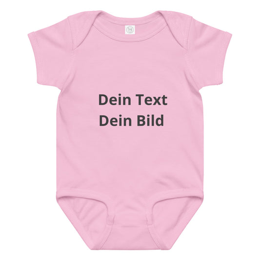 Baby Jersey Body mit eigenem Aufdruck - Pink