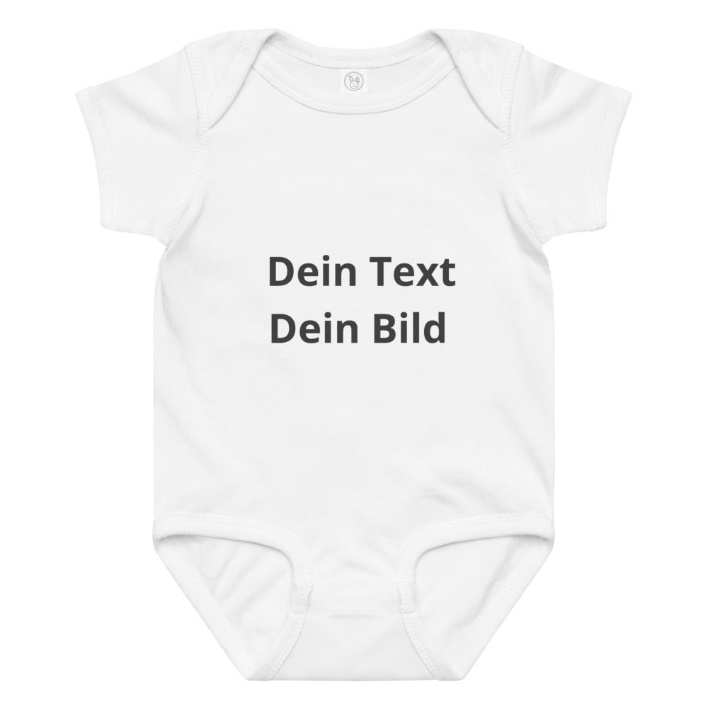 Baby Jersey Body mit eigenem Aufdruck - Weiss