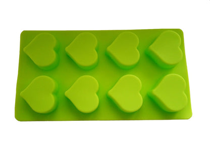 Silikon Backform 8 Herzen - 28.5 x 15.5 x 2 cm
