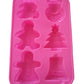 Silikon Backform Schneemann, Weihnachtsglocke, Weihnachtsbaum, Lebkuchenfrau, Lebkuchenmann - 31 x 19.5 x 3 cm